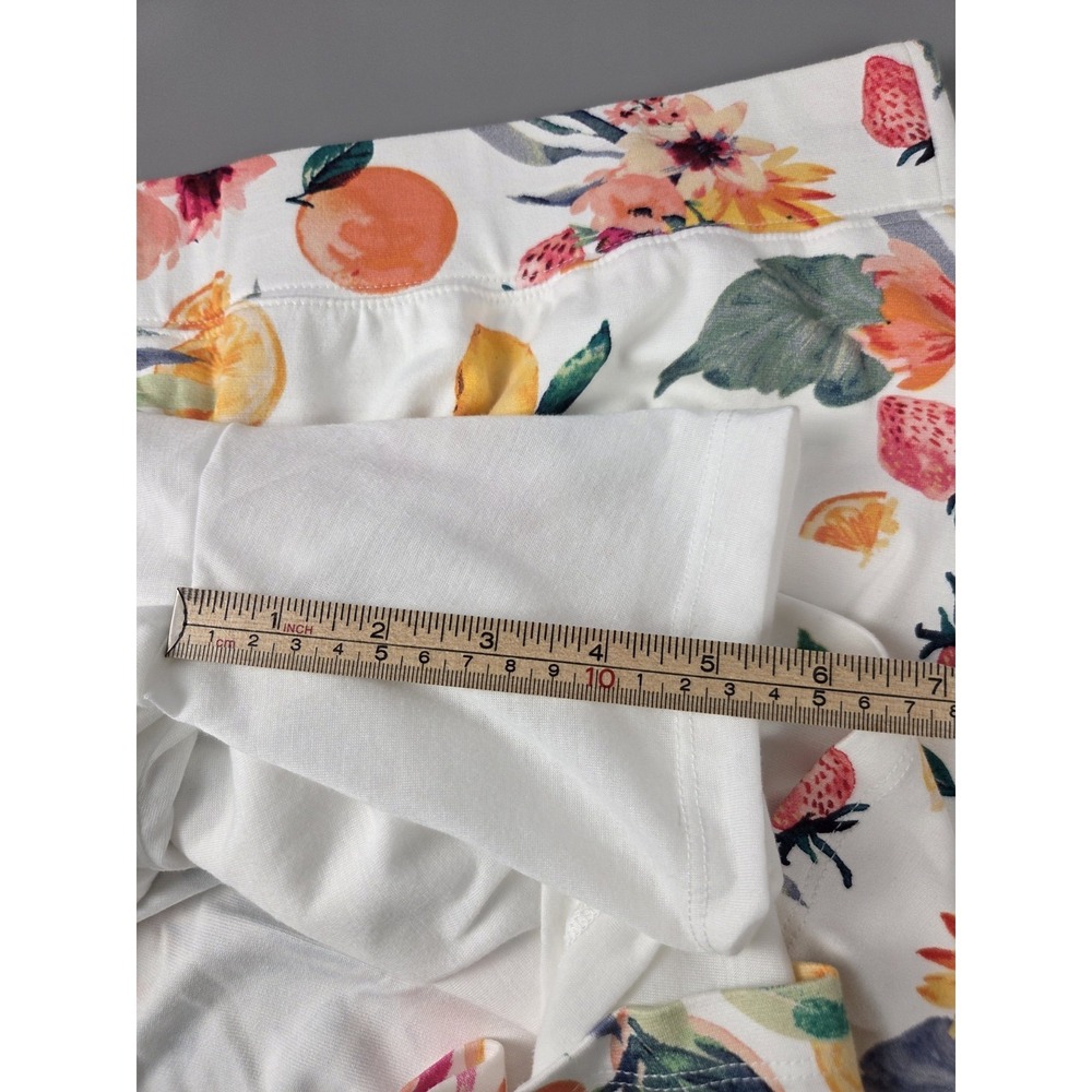 Denim & Co.Floral Citrus Tropical Skirt Shorts Underneath Sz L Skort - Picture 5 of 9